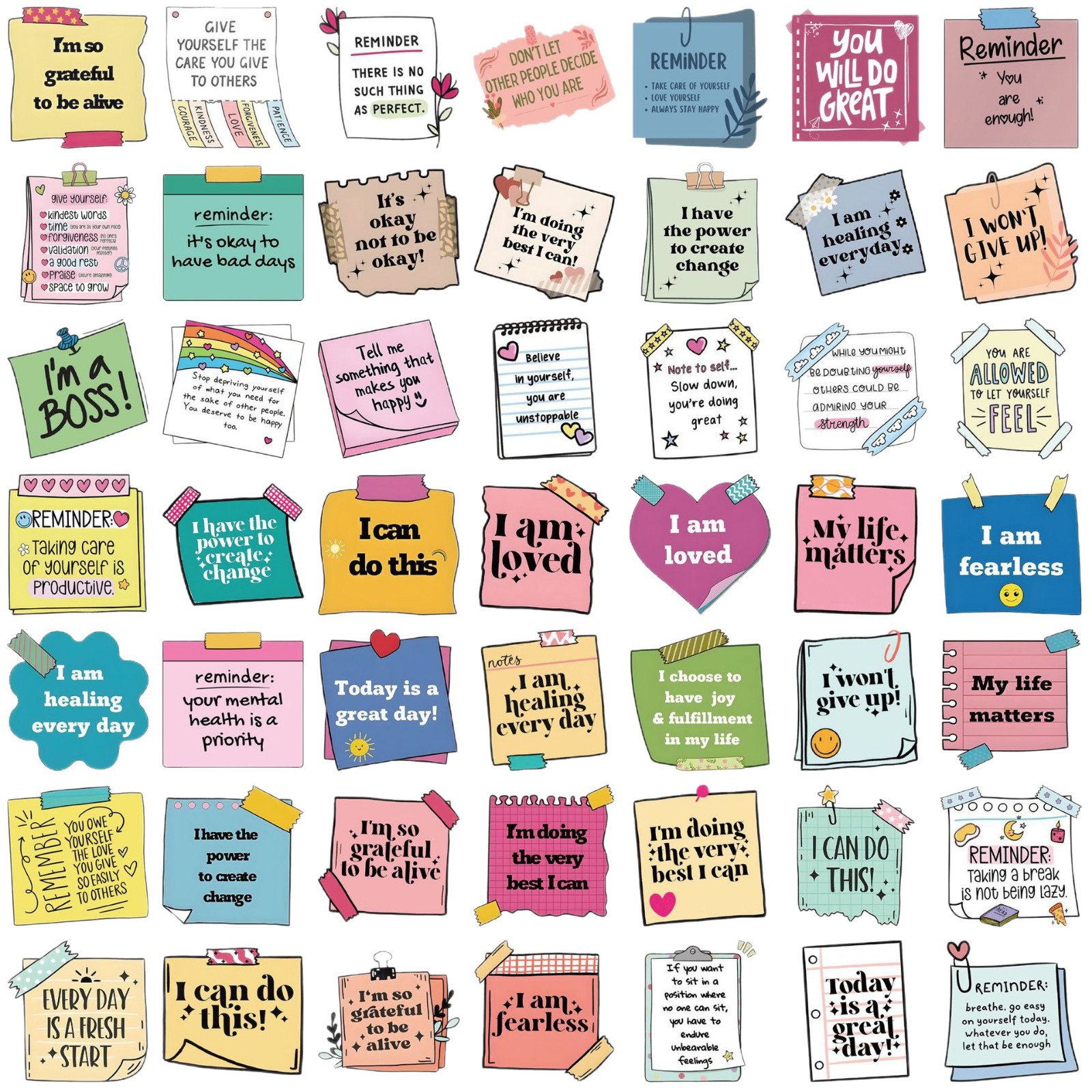 Phone Cases Quotes - 50PCS Self-Affirmation Heartening Slogans Graffiti Stickers