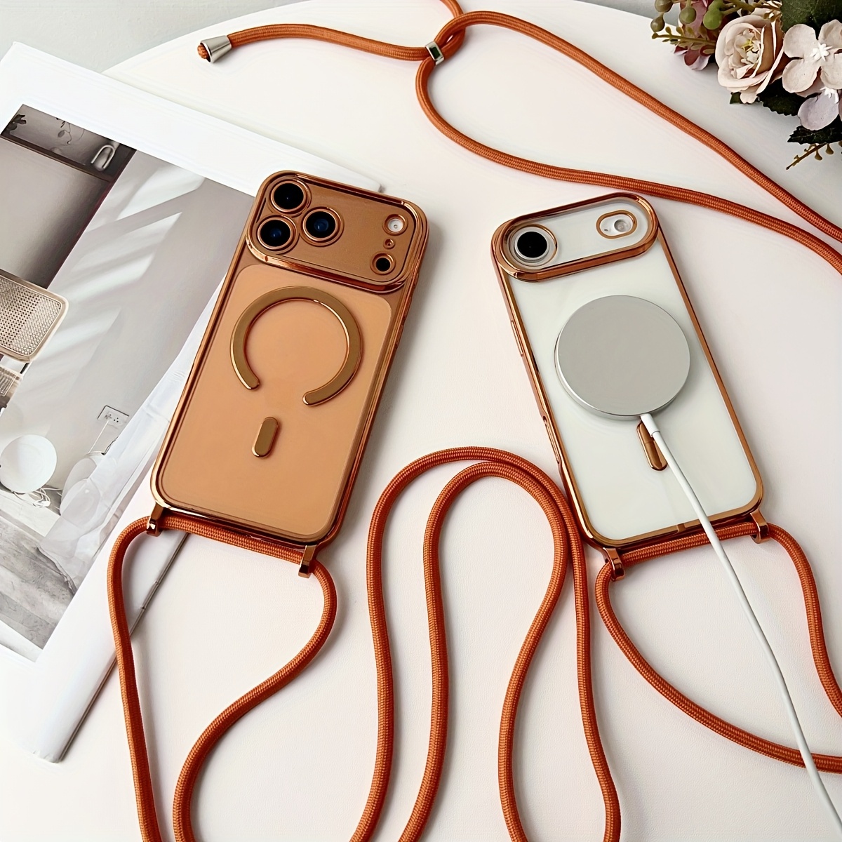 Phone Cases Magsafe - Luxury Necklace Cord Rope Lanyard Plating