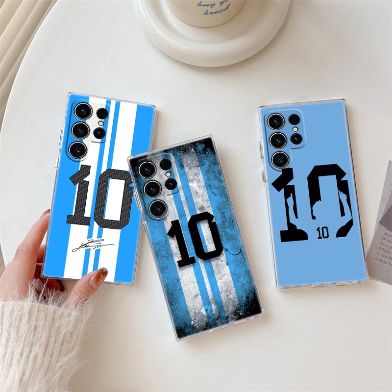 Phone Cases Galaxy S26 - Cool Football Number 10 Transparent Case