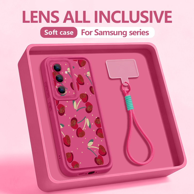 Phone Cases Galaxy S26 - Little Cherry Pattern Lanyard Phone Case