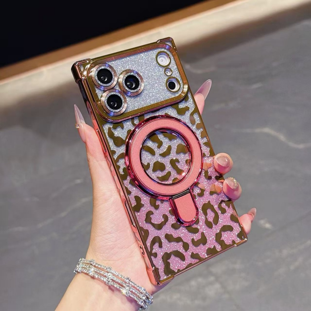 Luxury Plated Leopard Print Gl – обзор и цена Phone Cases Magsafe