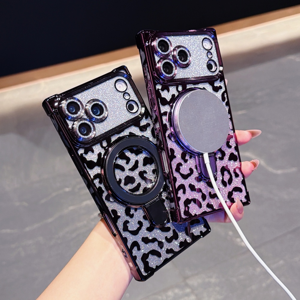 Luxury Plated Leopard Print Gl – обзор и цена Phone Cases Magsafe