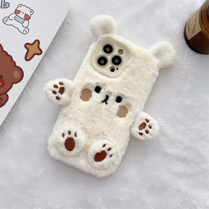 Korean 3D Cartoon Bear Fluffy  – обзор и цена Phone Cases Iphone 15