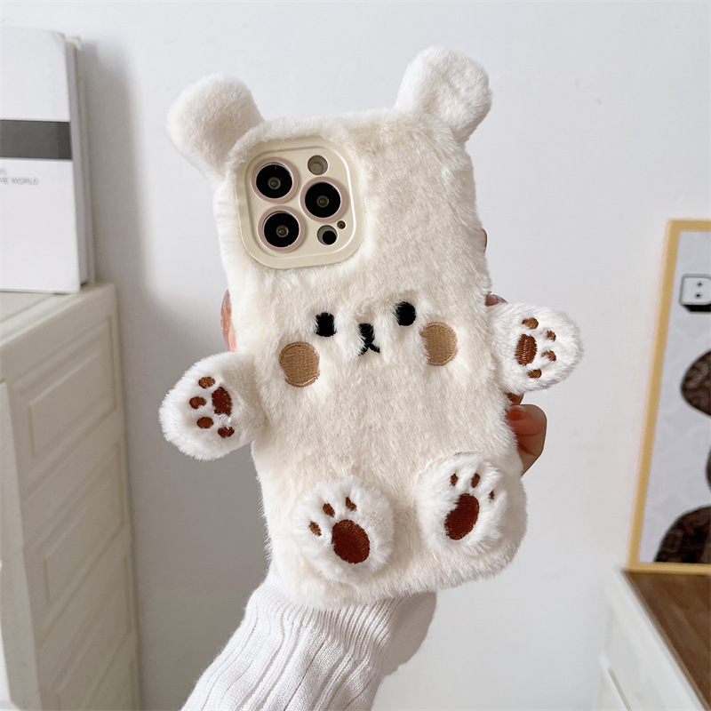Korean 3D Cartoon Bear Fluffy  – обзор и цена Phone Cases Iphone 15