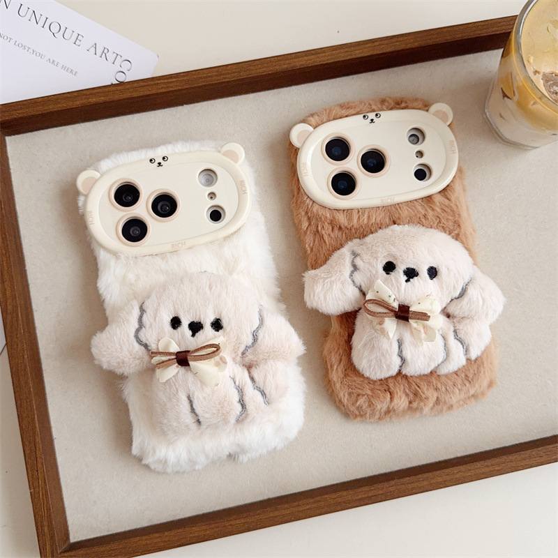 3D Cartoon Bowknot Puppy Warm  – обзор и цена Phone Cases Iphone 15