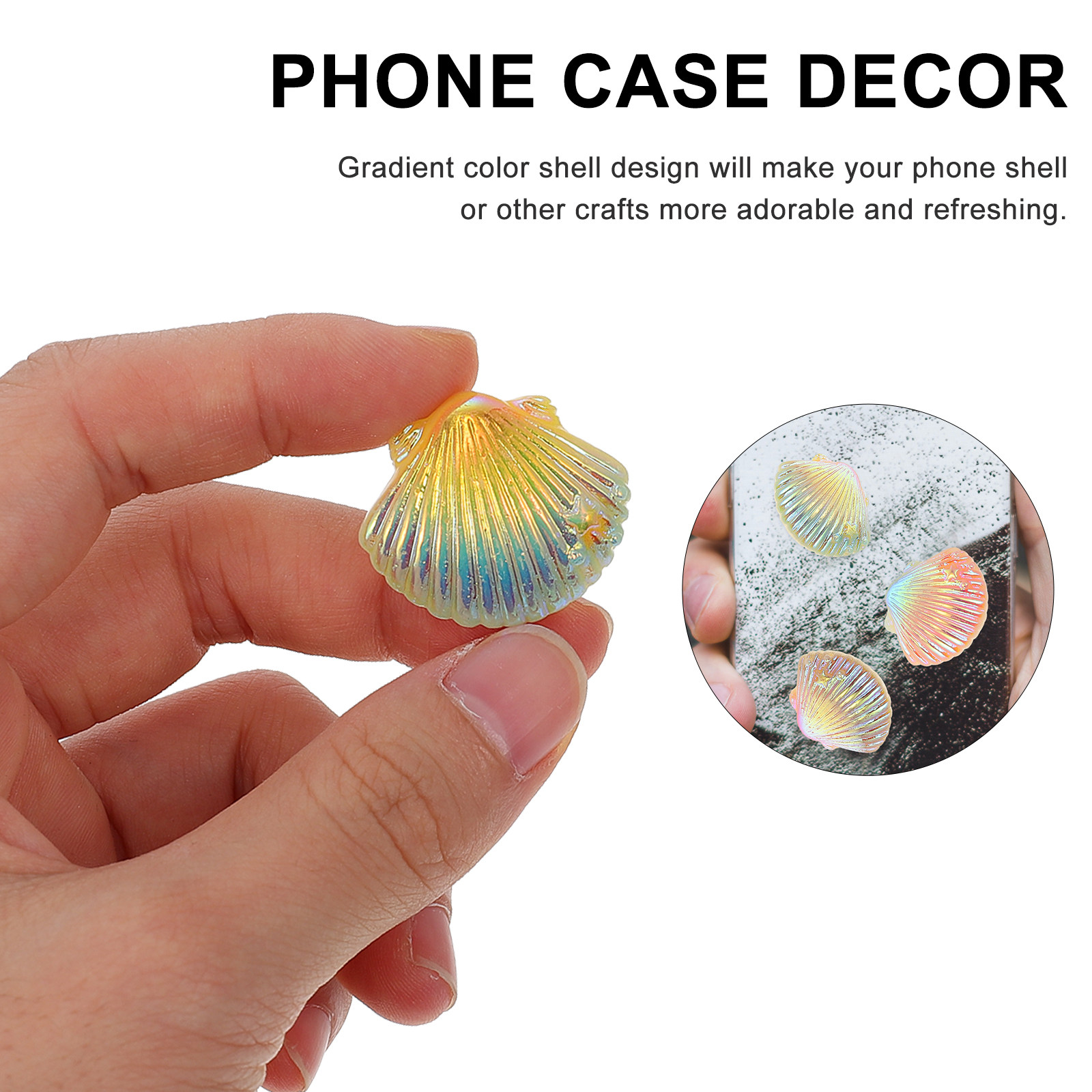 20Pcs Shell Charms for DIY Pho – обзор и цена Gradient Color Case