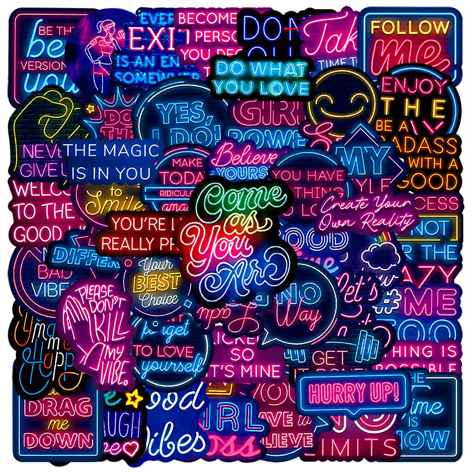 50pcs Neon Inspirational Text  – обзор и цена Phone Cases Quotes