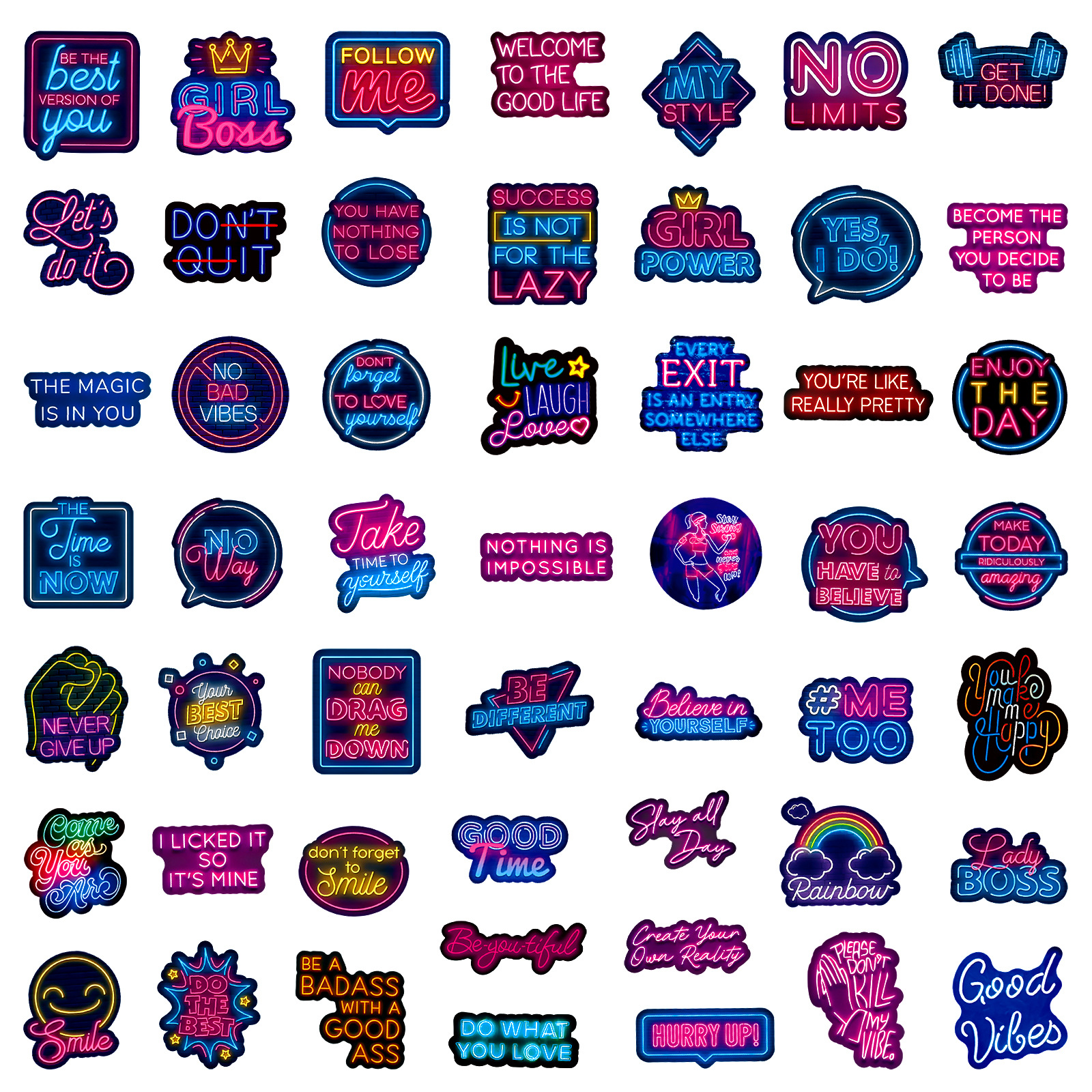 50pcs Neon Inspirational Text  – обзор и цена Phone Cases Quotes