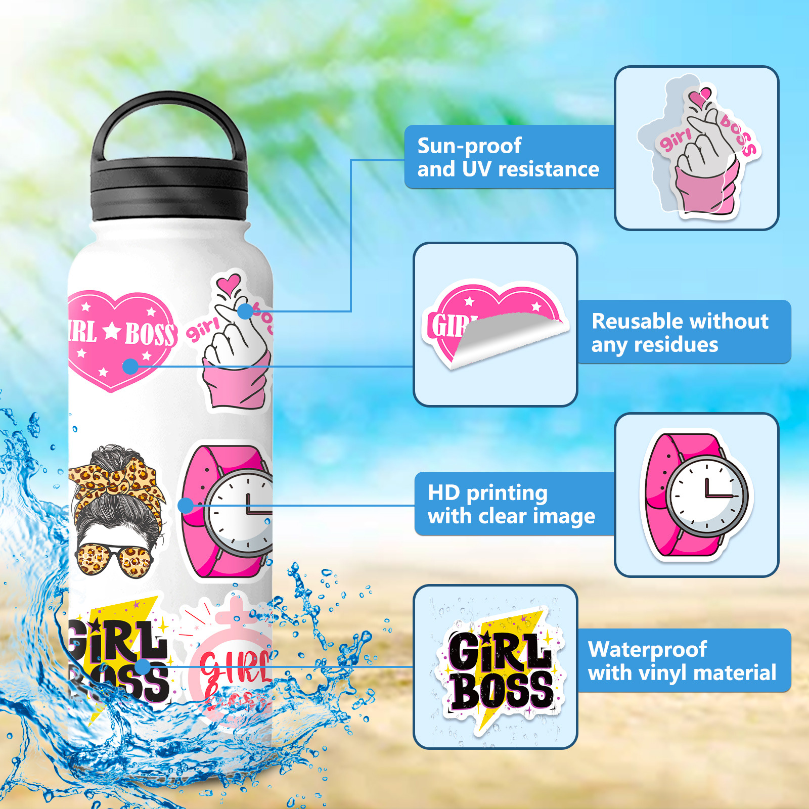 50pcs Cute Girl Boss Stickers  – обзор и цена Phone Cases Quotes