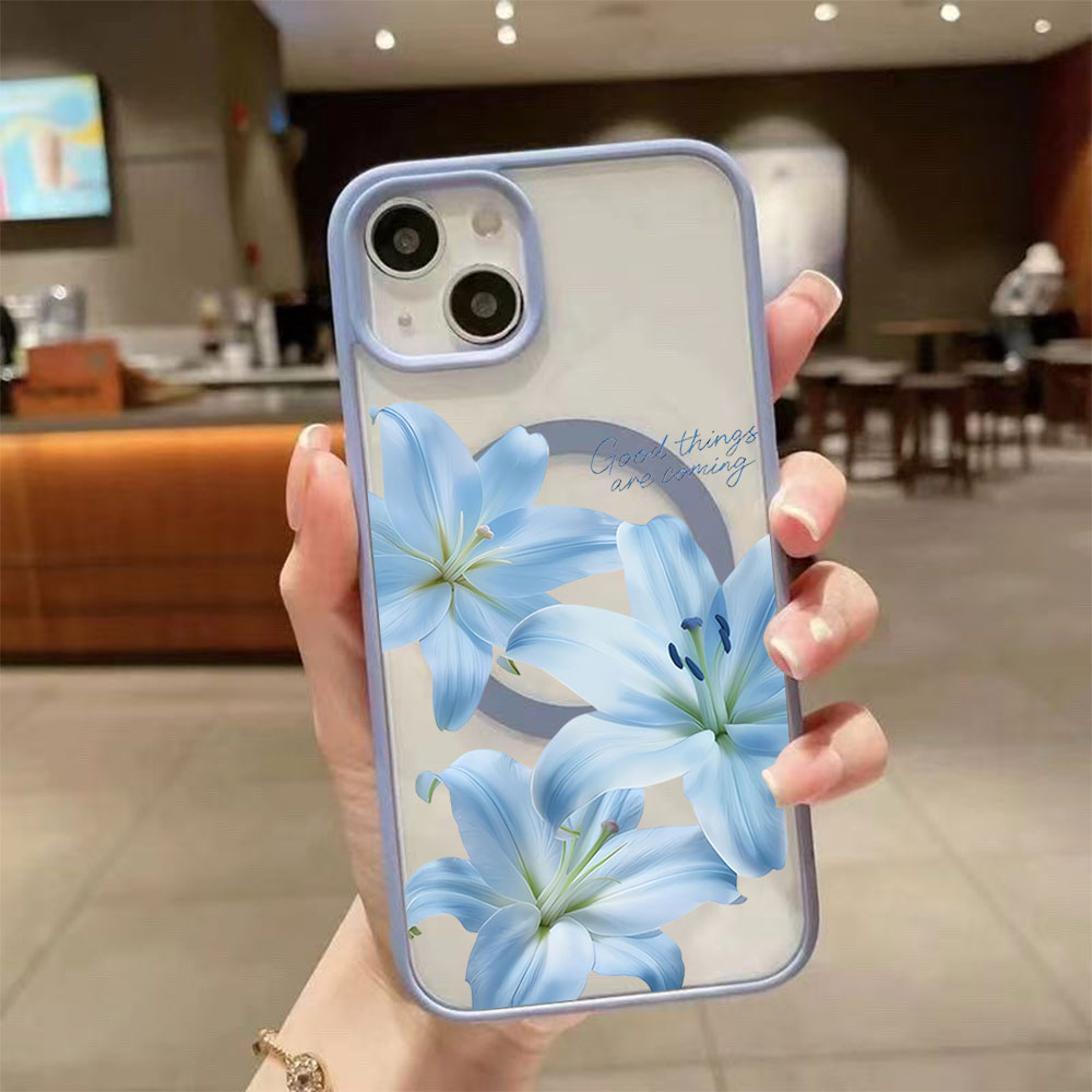 Blue Lily Flower Magnetic Phon – обзор и цена Phone Cases Magsafe
