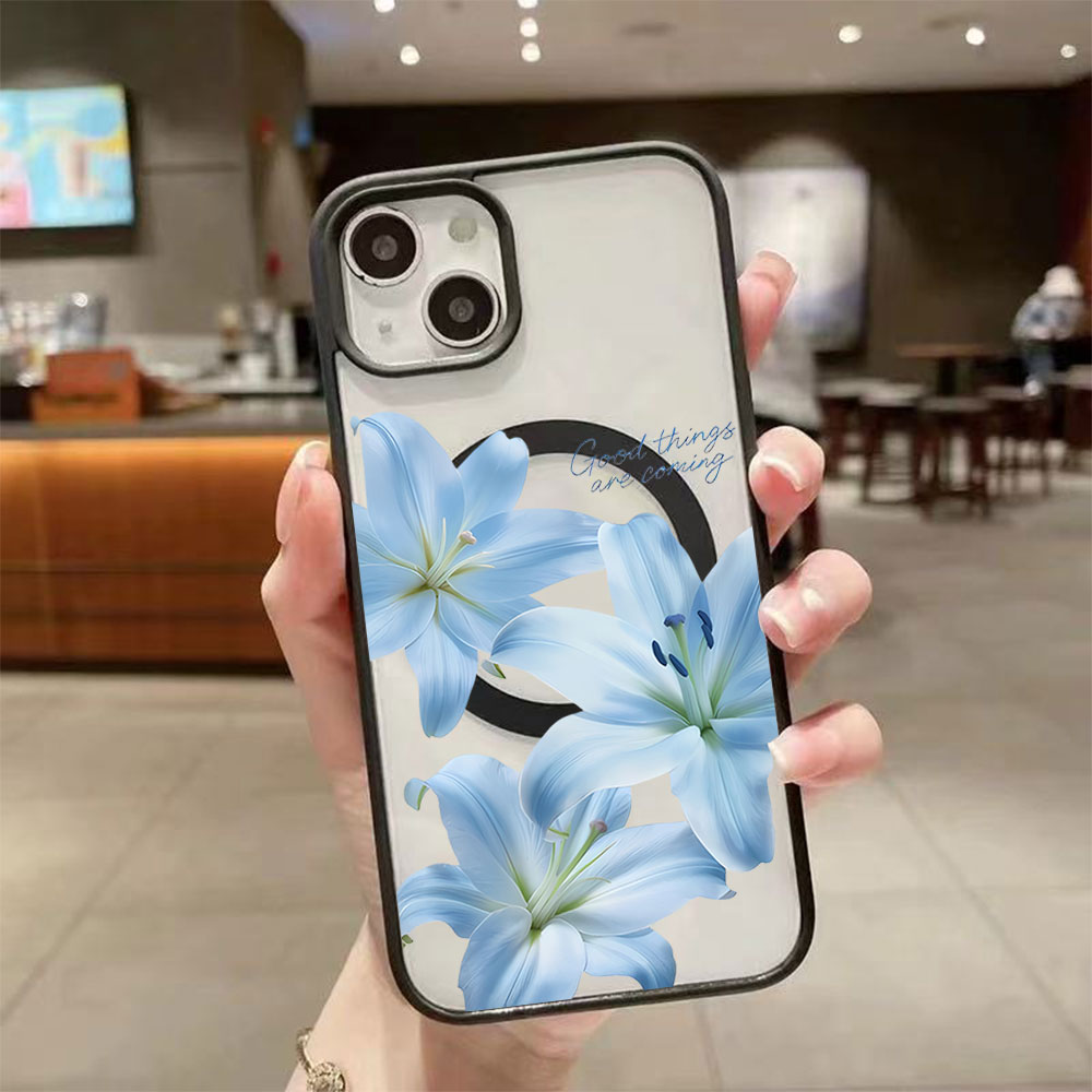 Blue Lily Flower Magnetic Phon – обзор и цена Phone Cases Magsafe