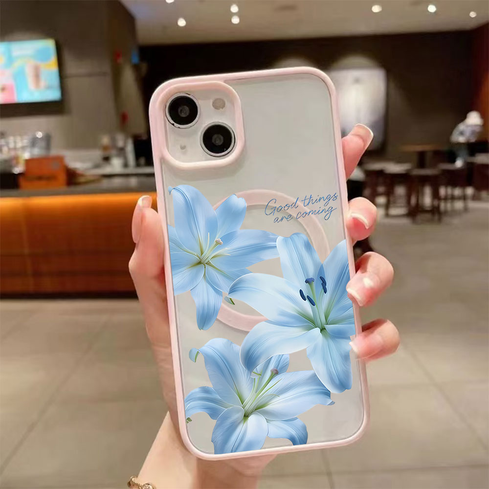 Blue Lily Flower Magnetic Phon – обзор и цена Phone Cases Magsafe
